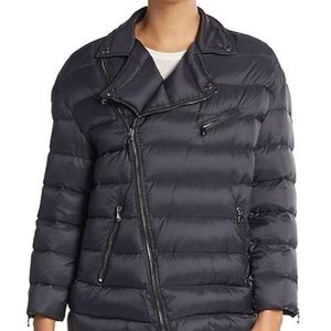 Red Valentino Zip Moto Puffer Jacket Notched lapel